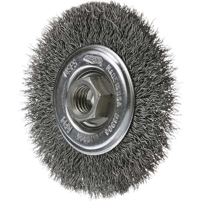 Osborn 0002130900 Wheel Brush: 4" Wheel Dia, Crimped