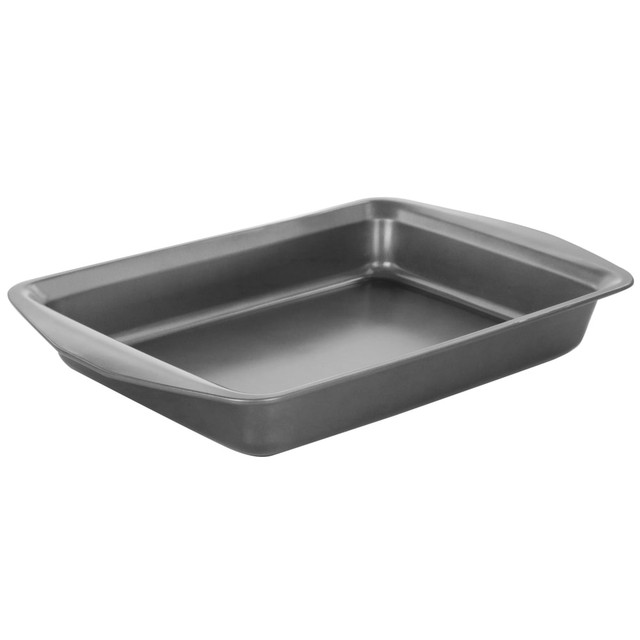 GIBSON OVERSEAS INC. Gibson 995115201M  Baker's Friend Non-Stick Steel Roasting Pan, 16-3/4in, Gray