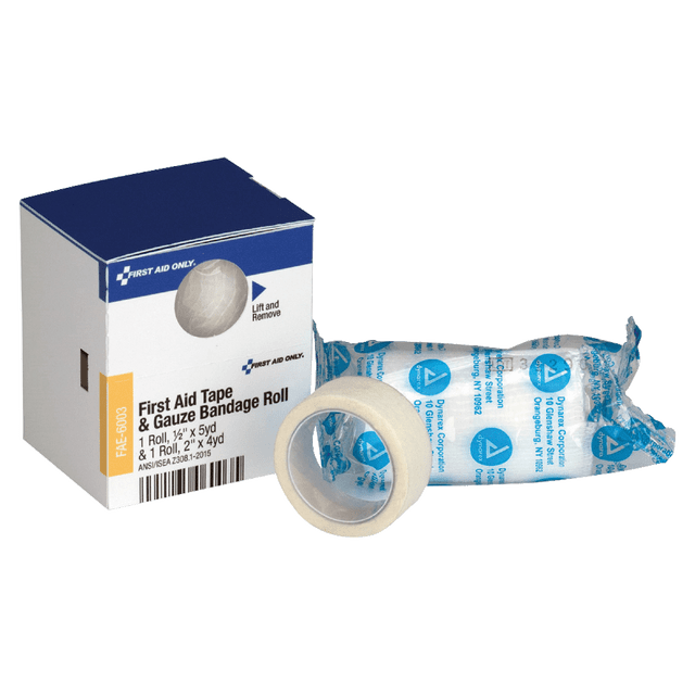 FIRST AID ONLY, INC. FAE6003 First Aid Only First Aid Tape/Gauze Combo, 1/2in x 5 Yd. Tape, 2in x 4 Yd. Gauze