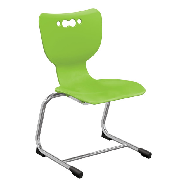 MOORECO INC 53214-5-LIME Hierarchy Stackable Cantilever Student Chairs, 14in, Lime/Chrome, Set Of 5 Chairs