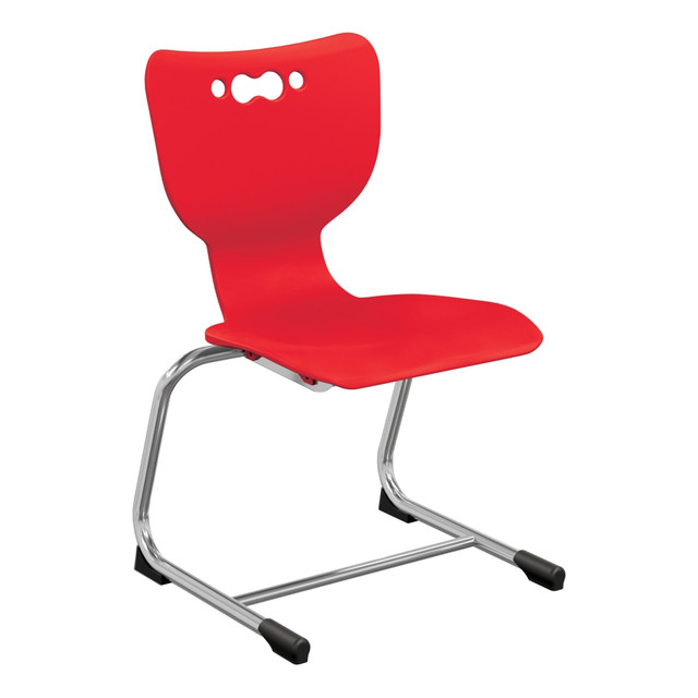 MOORECO INC 53214-5-RED Hierarchy Stackable Cantilever Student Chairs, 14in, Red/Chrome, Set Of 5 Chairs