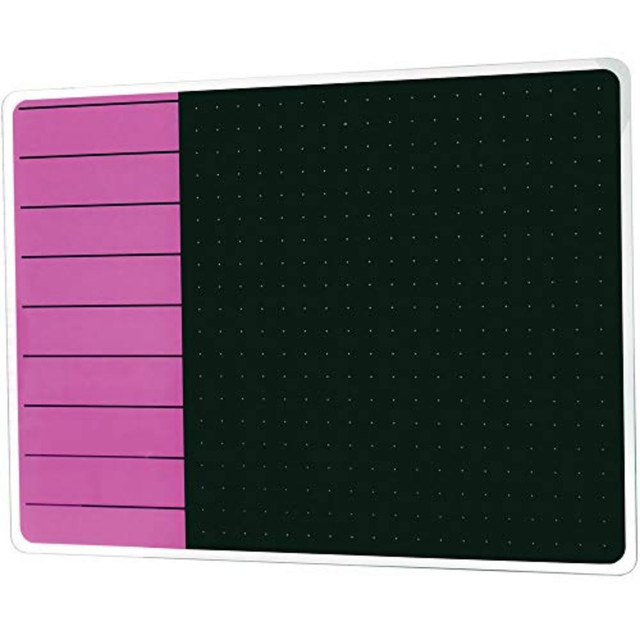 FLOORTEX FCVGM1723VP  Viztex Plan & Grid Glass Dry Erase Board, 17in x 23in, Glacier Violet & Black