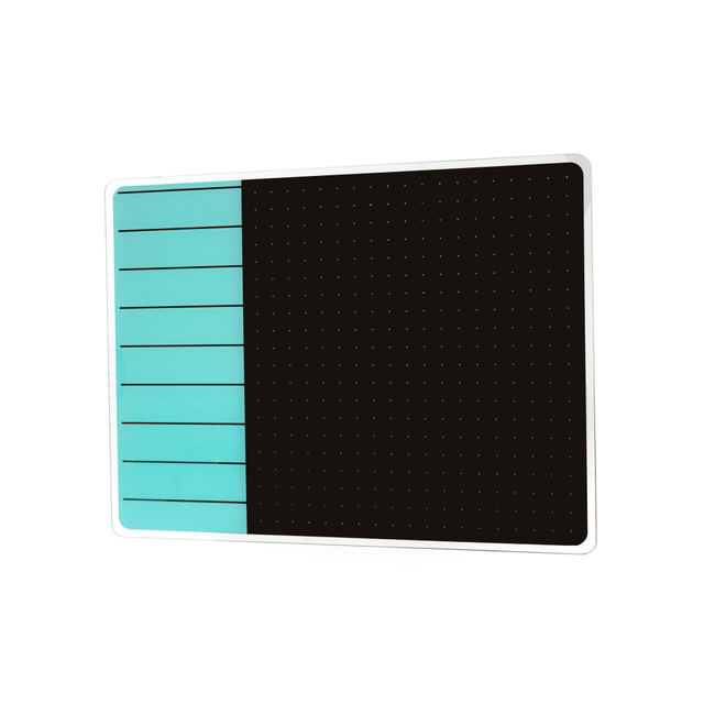 FLOORTEX FCVGM1723TP  Viztex Plan & Grid Glass Dry Erase Board, 17in x 23in, Teal & Black