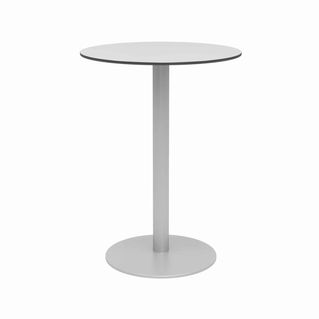 KENTUCKIANA FOAM INC 840031918321 KFI Studios Eveleen Round Outdoor Bistro Patio Table, 41inH x 30inW x 30inD, Fashion Gray/Silver