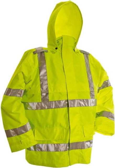Viking D6323JG-XXXXXL Rain Jacket: Size 5XL, ANSI/ISEA 107-2015, Green, Polyester
