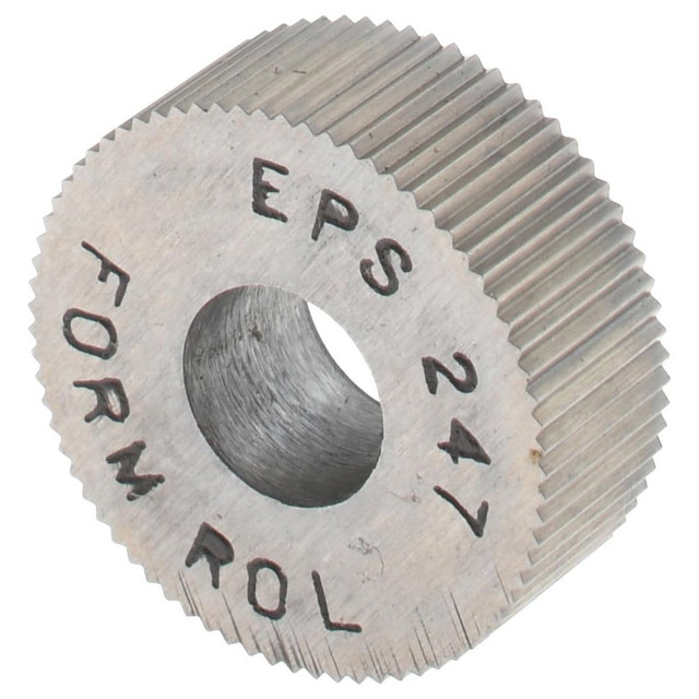 MSC EPS-247 Standard Knurl Wheel: 1/2" Dia, 90 ° Tooth Angle, 47 TPI, Straight, High Speed Steel