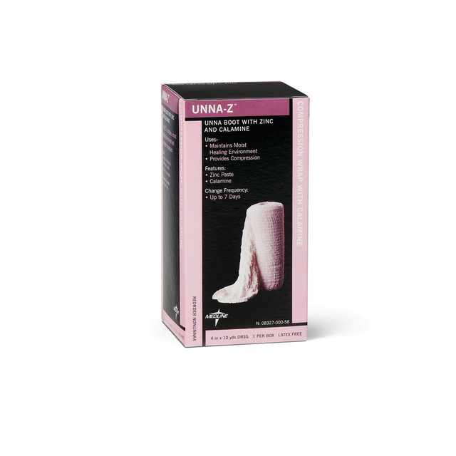 MEDLINE INDUSTRIES, INC. NONUNNA3 Medline Unna-Z Unna Boot Bandages, With Calamine, 3in x 10 Yd., White, Case Of 12 MEDLINE INDUSTRIES, INC. NONUNNA3 Medline Unna-Z Unna Boot Bandages, With Calamine, 3in x 10 Yd., White, Case Of 12