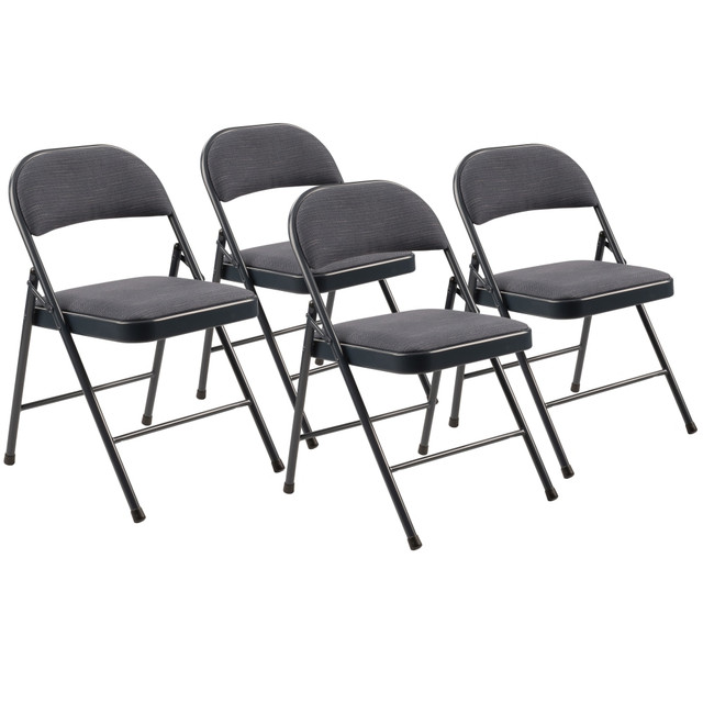 OKLAHOMA SOUND CORPORATION 974/4 National Public Seating Commercialine 970 Series Fabric Upholstered Folding Chairs, Star Trail Blue, Pack Of 4 Chairs