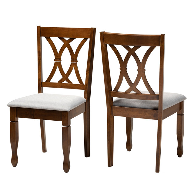 WHOLESALE INTERIORS, INC. Baxton Studio 2721-10548  Dining Chairs, Gray/Walnut Brown, Set Of 2 Chairs