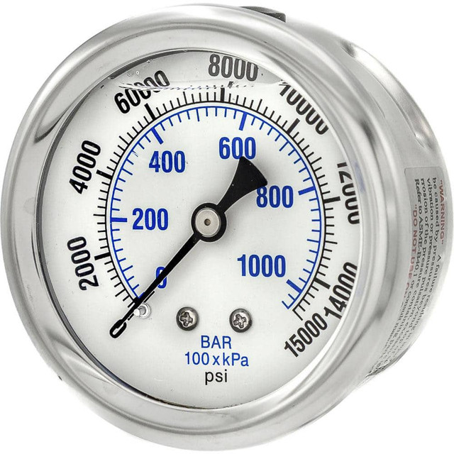 PIC Gauges PRO-202L-254V Pressure Gauges; Gauge Type: Industrial Pressure Gauges ; Scale Type: Dual ; Accuracy (%): 2-1-2% ; Dial Type: Analog ; Thread Type: 1/4" MNPT ; Bourdon Tube Material: Bronze