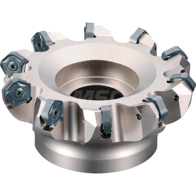 Kyocera THN04470 80mm Cut Diam, 25.4mm Arbor Hole, 6mm Max Depth of Cut, 45° Indexable Chamfer & Angle Face Mill