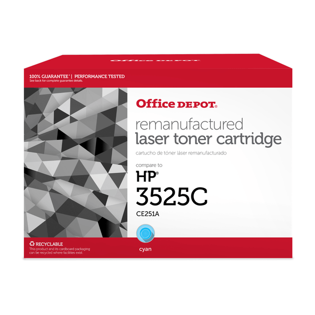 CLOVER TECHNOLOGIES GROUP, LLC Office Depot OD3525C  Remanufactured Cyan Toner Cartridge Replacement For HP 504A, CE251A, OD3525C