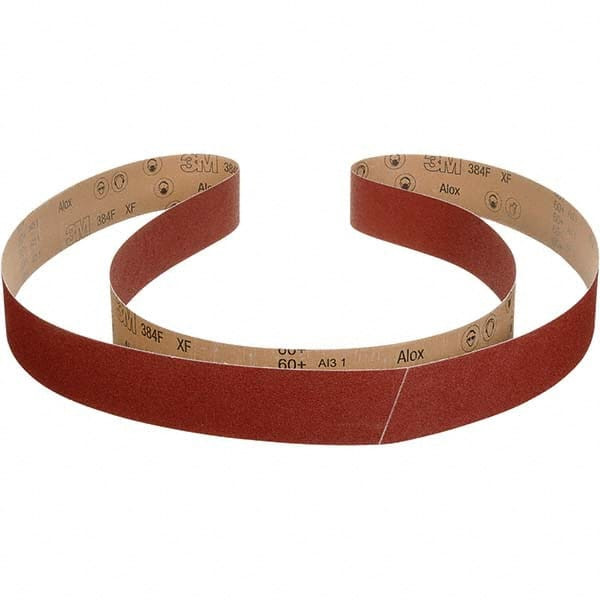 3M Abrasive Belt: 1/8" Wide, 24" Long, 60 Grit, Aluminum Oxide 7100141420