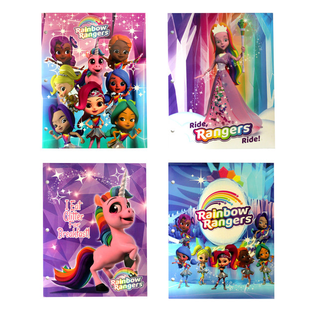 INKOLOGY INC 939-9PDQ Inkology 2-Pocket Portfolios, Rainbow Rangers Bright And Glossy, 9-1/2in x 11-3/4in, Assorted Designs, Pack Of 24 Folders INKOLOGY INC 939-9PDQ Inkology 2-Pocket Portfolios, Rainbow Rangers Bright And Glossy, 9-1/2in x 11-3/4in, Assorted Designs, Pack Of 24 Folders