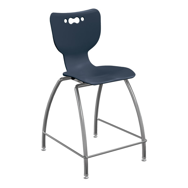 MOORECO INC 53221-HNVY Hierarchy 4-Leg School Stool, 30in, Navy/Chrome