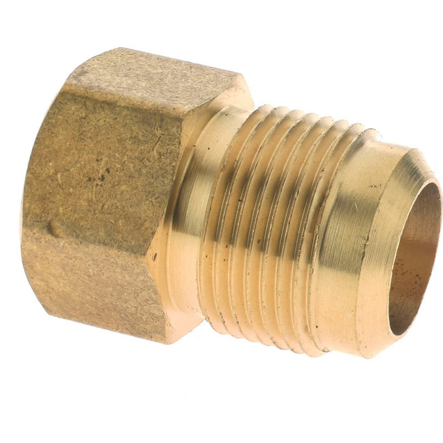 CerroBrass P-U3-12D Brass Flared Tube Connector: 3/4" Tube OD, 1/2 Thread, 45 ° Flared Angle