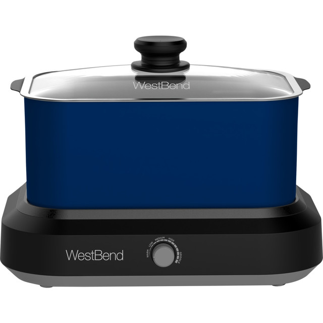 GREENFIELD WORLD TRADE INC. 87906B West Bend 6-Quart Oblong Slow Cooker, Blue