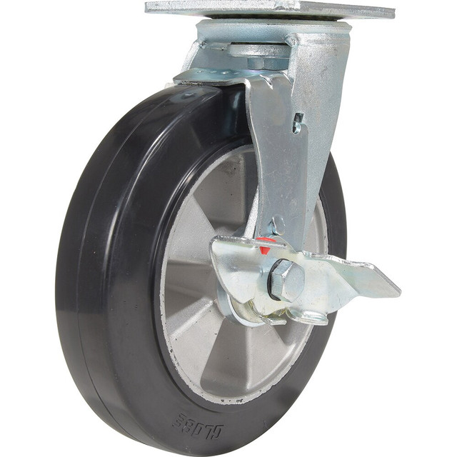 Vestil CST-VE-8X2MRA-S Standard Casters; Mount: With Holes; Bearing Type: Ball; Wheel Diameter (Inch): 8; Wheel Width (Inch): 2; Load Capacity (Lb. - 3 Decimals): 881.000; Wheel Material: Soft Rubber; Wheel Color: Black; Overall Height (Inch): 9-1/2