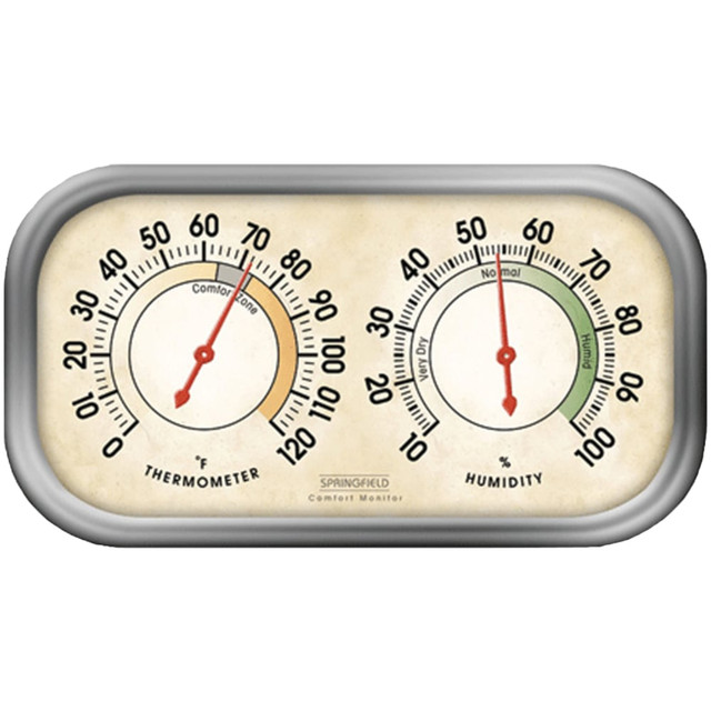 LIFETIME BRANDS INC. 90113-1 Springfield Colortrack Hygrometer & Thermometer - Hygrometer/Thermometer - Temperature, Humidity - Gray LIFETIME BRANDS INC. 90113-1 Springfield Colortrack Hygrometer & Thermometer - Hygrometer/Thermometer - Temperature, Humidity - Gray