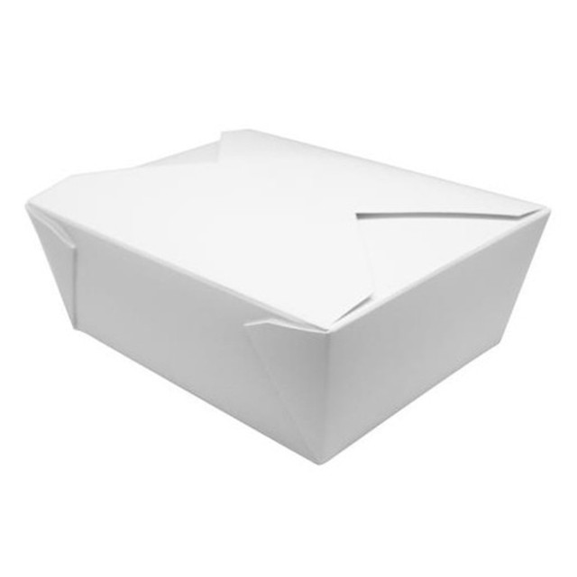 LOLLICUP USA, INC. Karat FP-FTG48W  Paper Fold-To-Go Boxes, 48 Oz, White, Case Of 300 Boxes