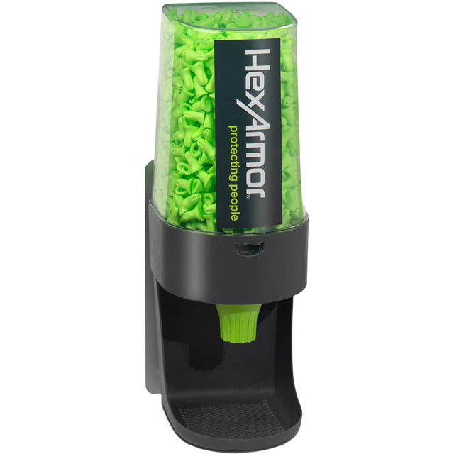 HexArmor. 20-10001 Earplug Dispensers & Refills; Dispenser Material: ABS ; Earplugs Included: No ; Dispensing Method: Twist Knob ; Overall Height (Inch): 14.89 ; Overall Width: 7.4500 ; Overall Depth (Inch): 7.69