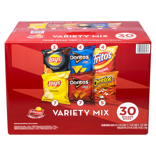 FRITO-LAY COMPANY 49925 Frito-Lay Variety Big Grab Bag, Bag Of 30 Bags