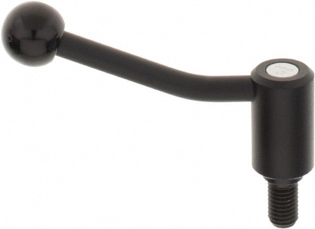 KIPP K0108.1121X20 Tension Lever Adjustable Clamping Handle: M12 x 1.75 Thread, 0.94" Hub Dia, Steel, Black