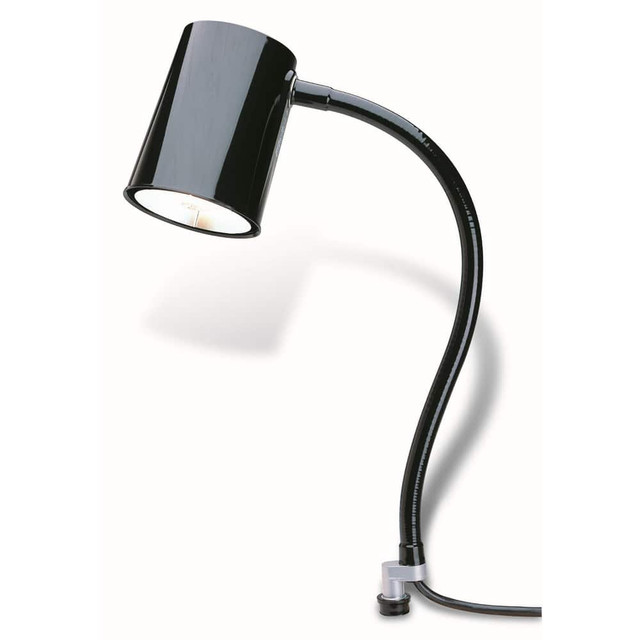 MSC 95506 Task Light: Compact Fluorescent, 24" Reach, Gooseneck Arm, Coupler, Black