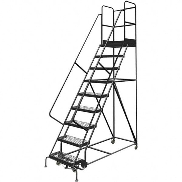 TRI-ARC KDSR109242-D2 Steel Rolling Ladder: 9 Step
