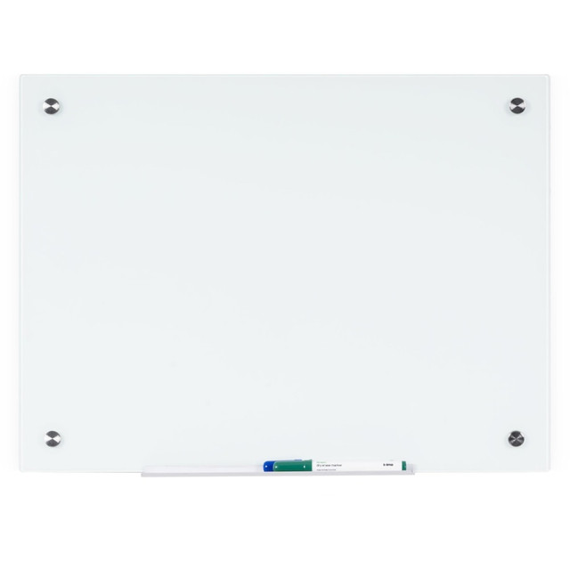 HIDDEN SPRINGS MFG. INC. Bi-silque GL074407  Dry-Erase Glass Board - 24in (2 ft) Width x 36in (3 ft) Height - White Tempered Glass Surface - Rectangle - Horizontal/Vertical - 1 Each