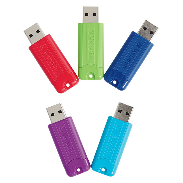 VERBATIM AMERICAS LLC 70387 Verbatim 16GB PinStripe USB 3.2 Gen 1 Flash Drive - 5pk - Assorted - 16GB - 5pk - Assorted VERBATIM AMERICAS LLC 70387 Verbatim 16GB PinStripe USB 3.2 Gen 1 Flash Drive - 5pk - Assorted - 16GB - 5pk - Assorted