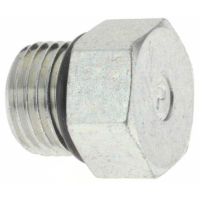 Parker -16295-4 Industrial Pipe Hex Plug: 9/16-18 Male Thread, Male Straight Thread O-Ring