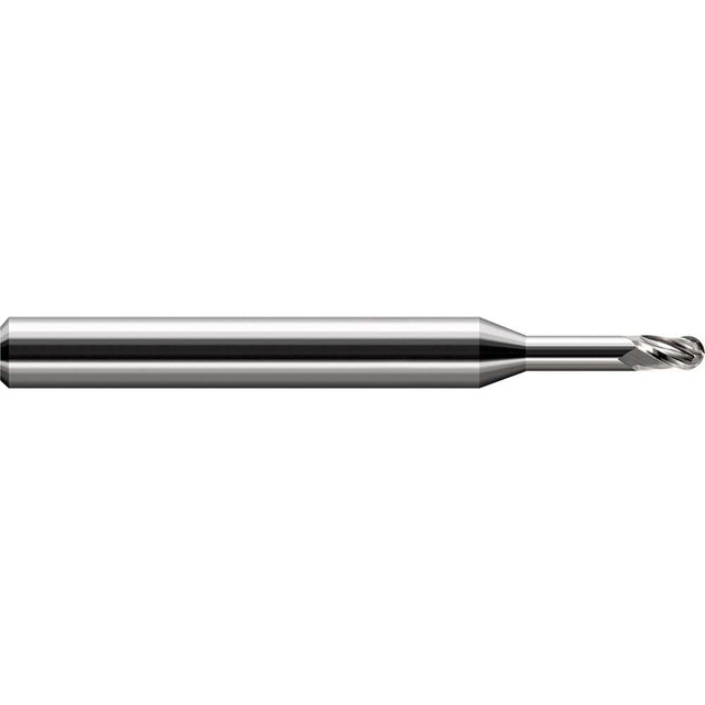 Harvey Tool 33414 Ball End Mill: 0.014" Dia, 0.021" LOC, 3 Flute, Solid Carbide