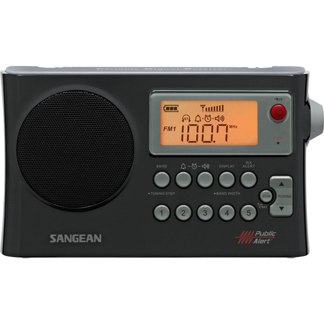 SANGEAN AMERICA, INC. PR-D4W Sangean AM / FM / Weather Alert Portable Radio - with Weather Disaster, NOAA All Hazard - FM, AM, WX - 7 Weather