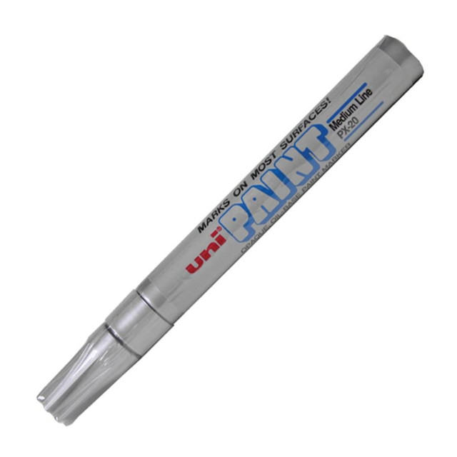 MITSUBISHI PENCIL CO.UK LTD 63614 Uni Paint Marker, Bullet Point, Silver MITSUBISHI PENCIL CO.UK LTD 63614 Uni Paint Marker, Bullet Point, Silver