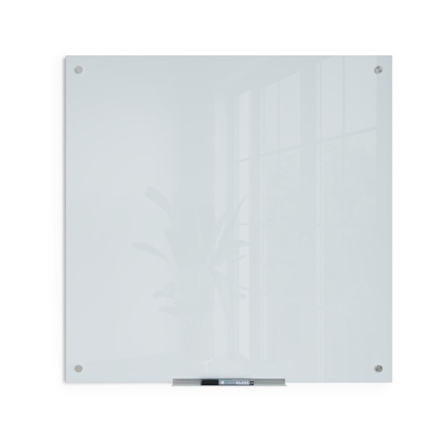 UBRANDS, LLC 2909U00-01 U Brands Magnetic Glass Dry-Erase Board, 36in X 36in, White Frosted Surface, Frameless, Actual Size 35in X 35in (2909U00-01)