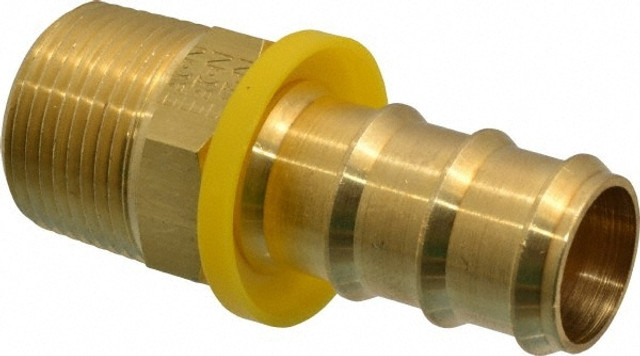 Eaton 10012B-112 Barbed Push-On Hose Male Connector: 3/4-14 NPT, Brass, 3/4" Barb