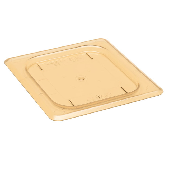 CAMBRO MFG. CO. Cambro 60HPC150  H-Pan High-Heat GN 1/6 Flat Covers, 3/8inH x 6-3/8inW x 7inD, Amber, Pack Of 6 Covers