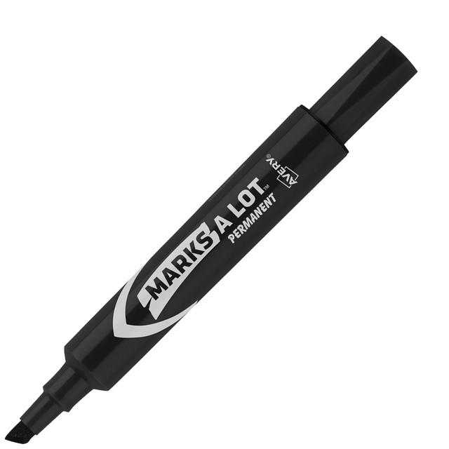 AVERY PRODUCTS CORPORATION 7888 Avery Marks A Lot Permanent Markers, Chisel Point, Black, Pack Of 12 Markers AVERY PRODUCTS CORPORATION 7888 Avery Marks A Lot Permanent Markers, Chisel Point, Black, Pack Of 12 Markers