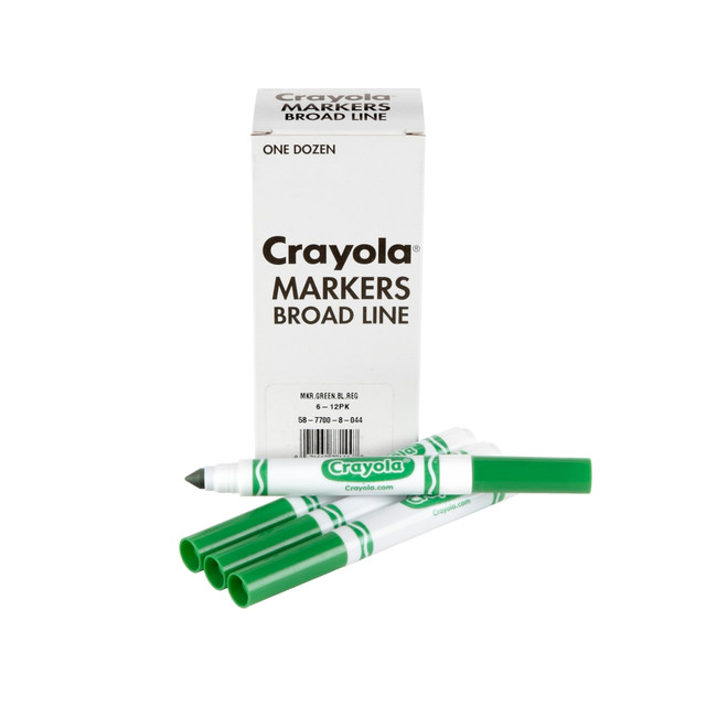 CRAYOLA LLC 58-7800-044 Crayola Washable Broad Line Markers, Green, Pack Of 12 Markers CRAYOLA LLC 58-7800-044 Crayola Washable Broad Line Markers, Green, Pack Of 12 Markers