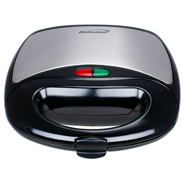 BRENTWOOD APPLIANCES, INC. 99583204M Brentwood Sandwich Maker, 3-1/2inH x 9inW x 9inD, Black/Stainless Steel