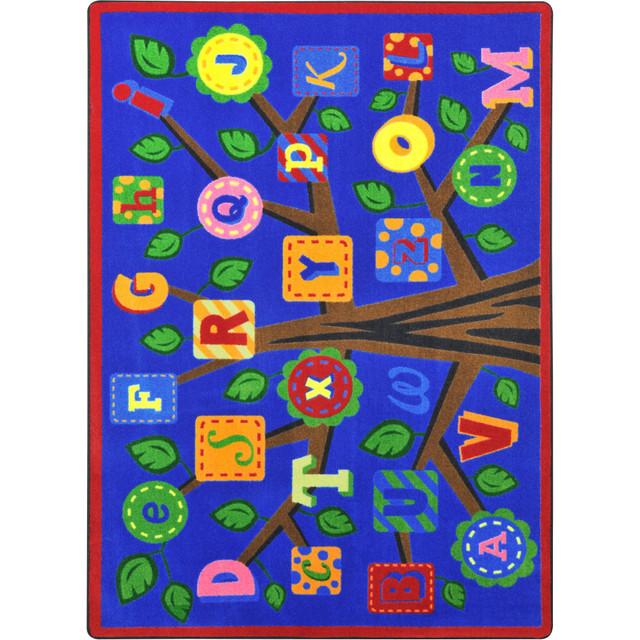 MILLIKEN & COMPANY 1892C-01 Joy Carpets Kids Essentials Rectangle Area Rug, Alphabet Leaves, 5-1/3ft x 7-33/50ft, Bold Colors