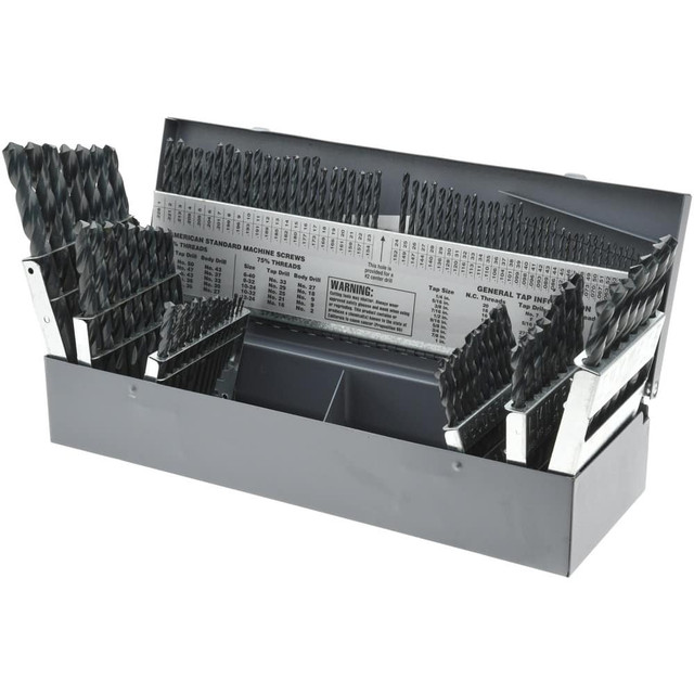 Titan USA MS99042 Drill Bit Set: Jobber Length Drill Bits, 115 Pc, 0.04" to 0.5" Drill Bit Size, 118 °, High Speed Steel