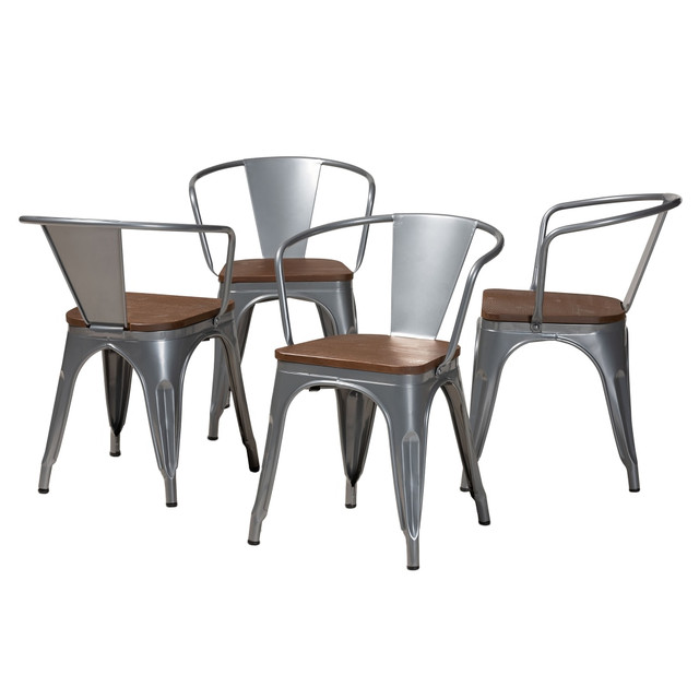 WHOLESALE INTERIORS, INC. 2721-12051 Baxton Studio Ryland Dining Chairs, Gray, Set Of 4 Chairs