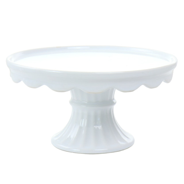 GIBSON OVERSEAS INC. 995117538M Martha Stewart Patterson Cake Stand, 10in, White GIBSON OVERSEAS INC. 995117538M Martha Stewart Patterson Cake Stand, 10in, White