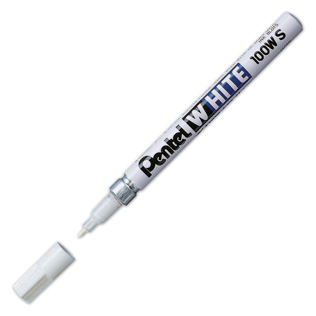 PENTEL OF AMERICA, LTD. 100WS Pentel Felt Tip White Marker, Fine Point