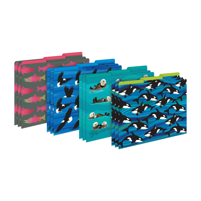 BARKER CREEK PUBLISHING, INC. Barker Creek BC1377  File Folders, Letter Size, Ocean Animals Design, Pack Of 12 Folders