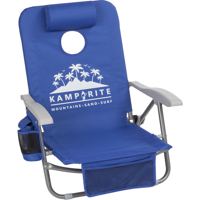 NATIONAL NUTRIENTS, INC. BC049 Kamp-Rite SAC-IT-UP Beach Chair With Cornhole Game, Blue