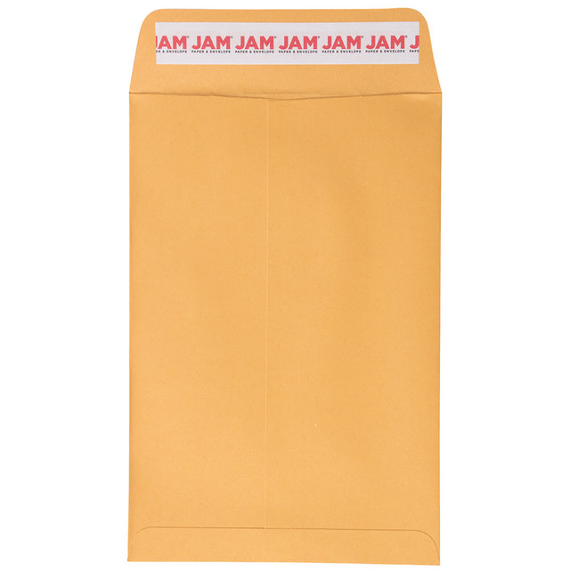 JAM PAPER AND ENVELOPE JAM Paper 13034199I  Open End Envelopes, 6in x 9in, Peel & Seal, Brown, Pack Of 50 Envelopes
