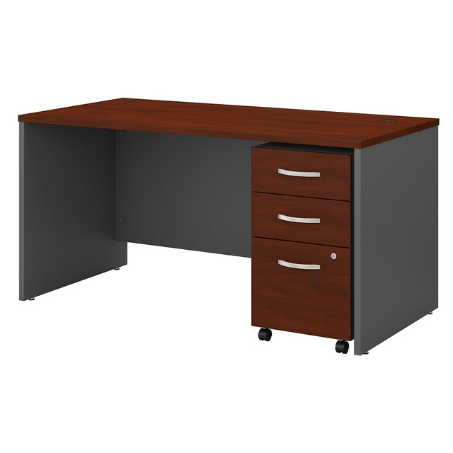 BUSH INDUSTRIES INC. Bush Business Furniture SRC144HCSU  Components 60inW Office Computer Desk With 3-Drawer Mobile File Cabinet, Hansen Cherry/Graphite Gray, Standard Delivery